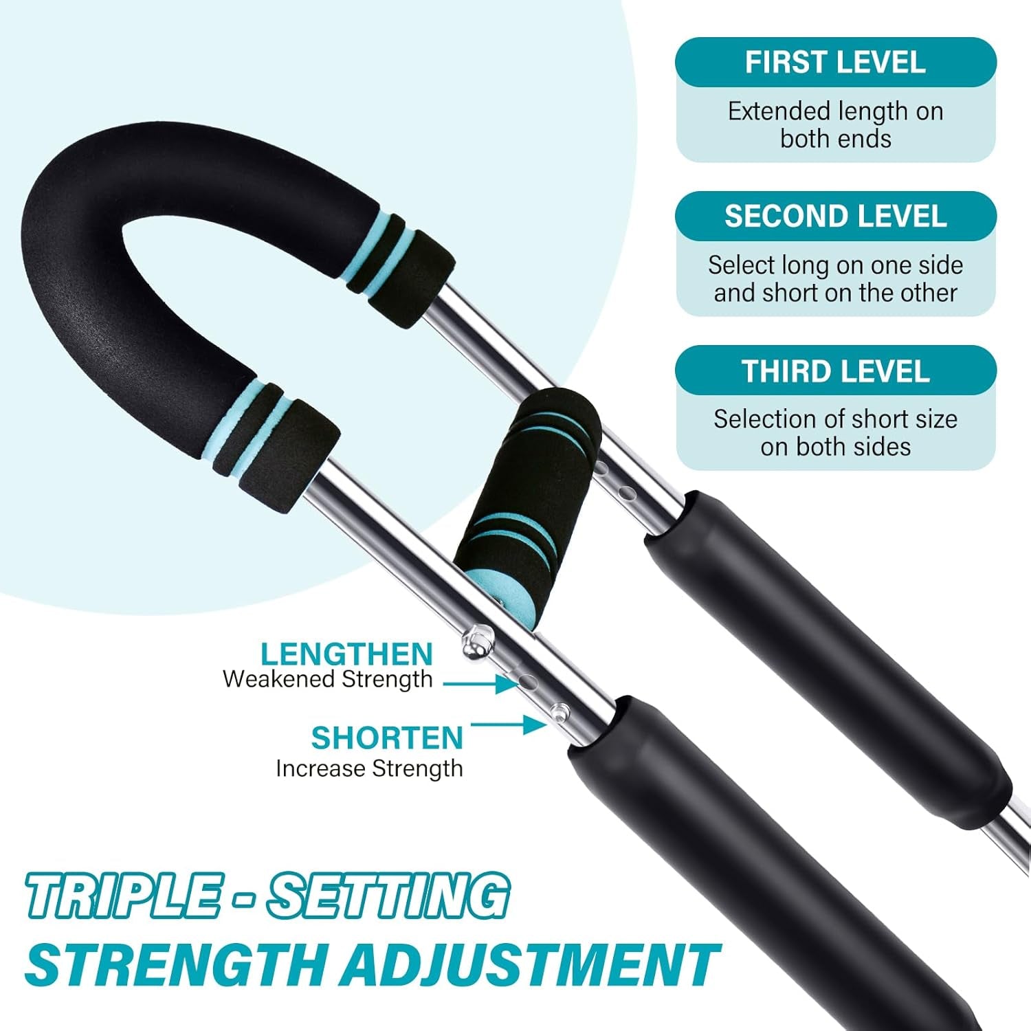 Twister Arm Trainer, 60-110Lb Arm Exerciser, Adjustable Chest Workout Equipment Power Twister Bar for Upper Body Strength Training, Arm Strength Trainer Forearm Shoulder Home Fitness Equipment