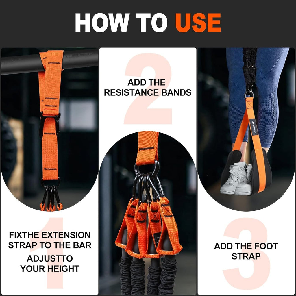 Pull up Assistance Bands Set - 4 Heavy Duty Resistance Bands 300Lbs, Adjustable
