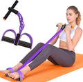 6-Tubes Foot Pedal Resistance Band Body Stretch Pull Puller Rope Yoga Exercise