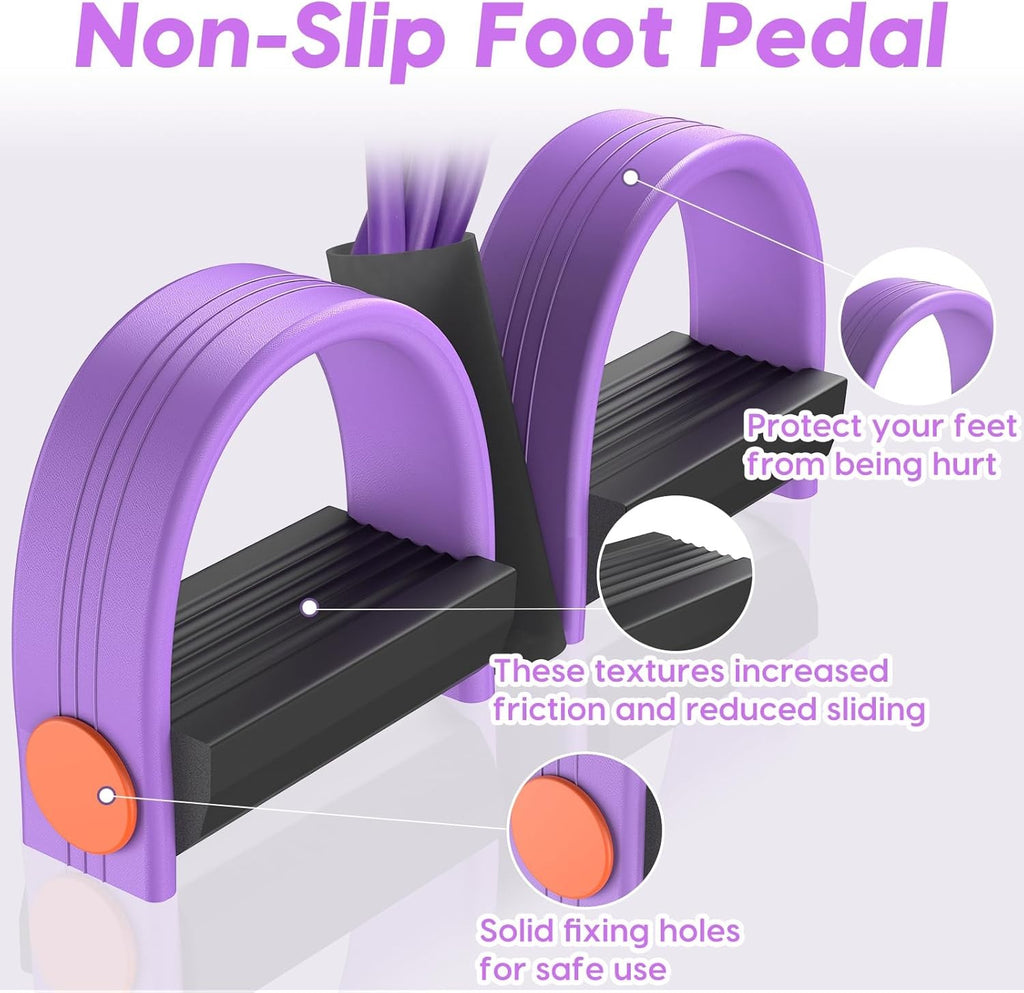 6-Tubes Foot Pedal Resistance Band Body Stretch Pull Puller Rope Yoga Exercise