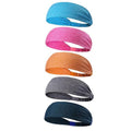 5-Piece Unisex Anti-Slip Sports Sweat-Absorbing Headbands Elastic Yoga Fitness Running Headbands Unisex