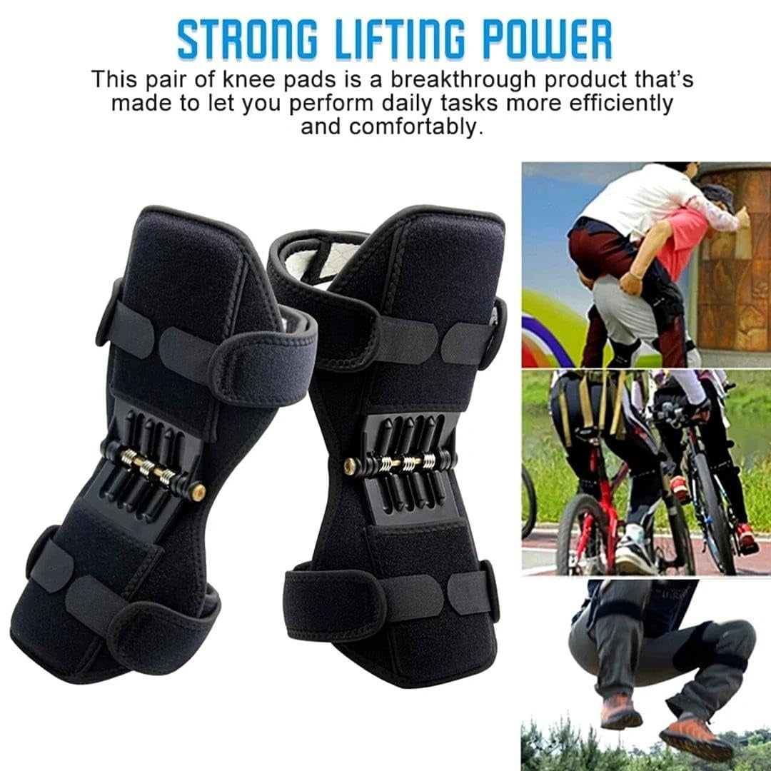 Joint Power Support Knee Brace With 4 Springs, Ergonomic Knee Stabilizer Pad, Inspired Lift Brace,Adjustable Knee Stabilizer Pads,Pain Relief -2 Pack